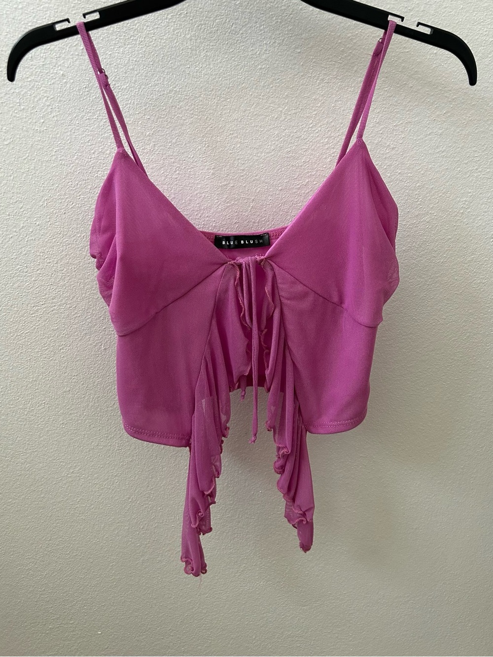 NWOT Women's Pink Tie-Front Cami Top